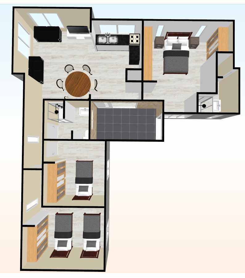 Planta2--3d-Casa-prefabricada-mediterranea-83m2-con-cocina-americana